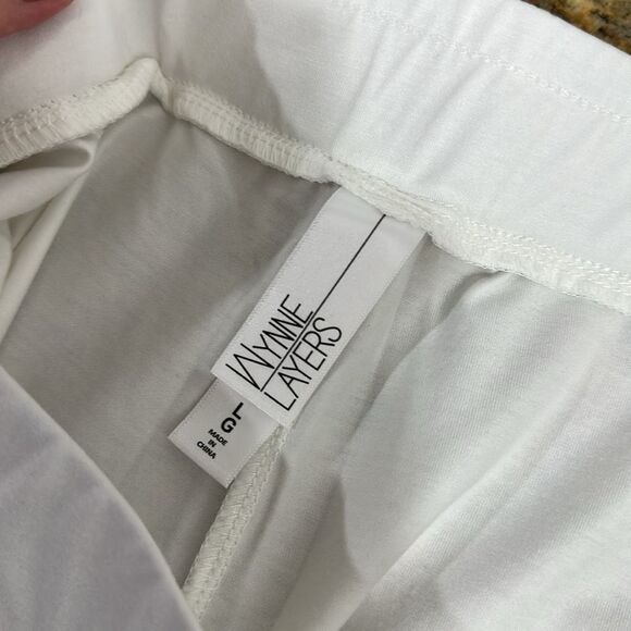 Wynne Layers Ivory Pleated Front High Rise Tapered Leg Pants Size L - Picture 5 of 10